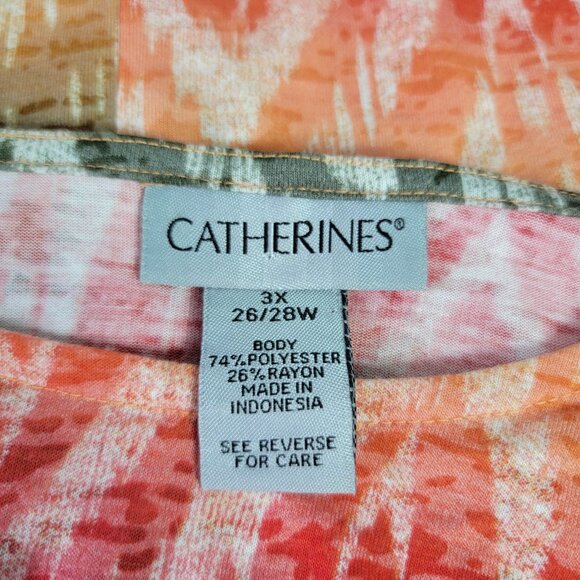 Catherines Womens Top Plus Size 3X 22/24W Layered 3/4 Sleeve Soft Stretch Rayon - Picture 5 of 7